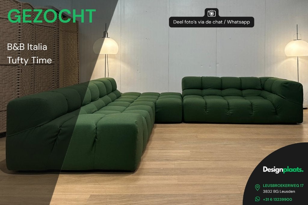 GEZOCHT: B&B Italia Tufty Time — Direct Inkoop, Huis en Inrichting, Zetels | Zetels, Ophalen of Verzenden, Hoekbank, Design Bankstellen B&B Italia