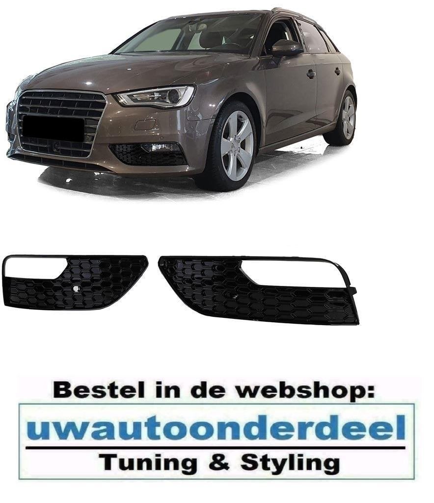 Honingraat Grill Afdekkap Mistlampen Glans Zwart Voor Audi A, Verzenden