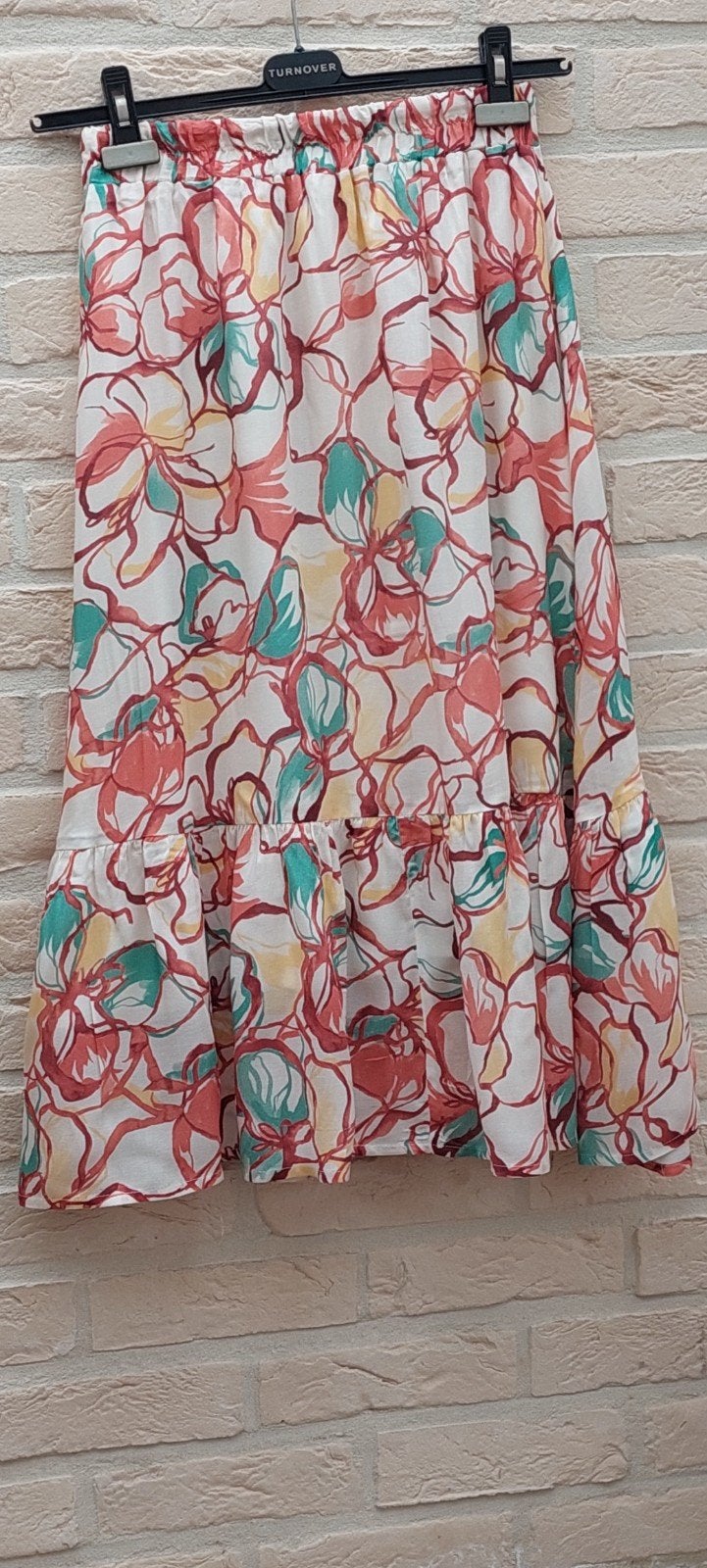 lange rok maat s/m comme ca gevoerd elastiek in taille, Kleding | Dames, Meerkleurig, Zo goed als nieuw, Maat 36 (S), Onder de knie
