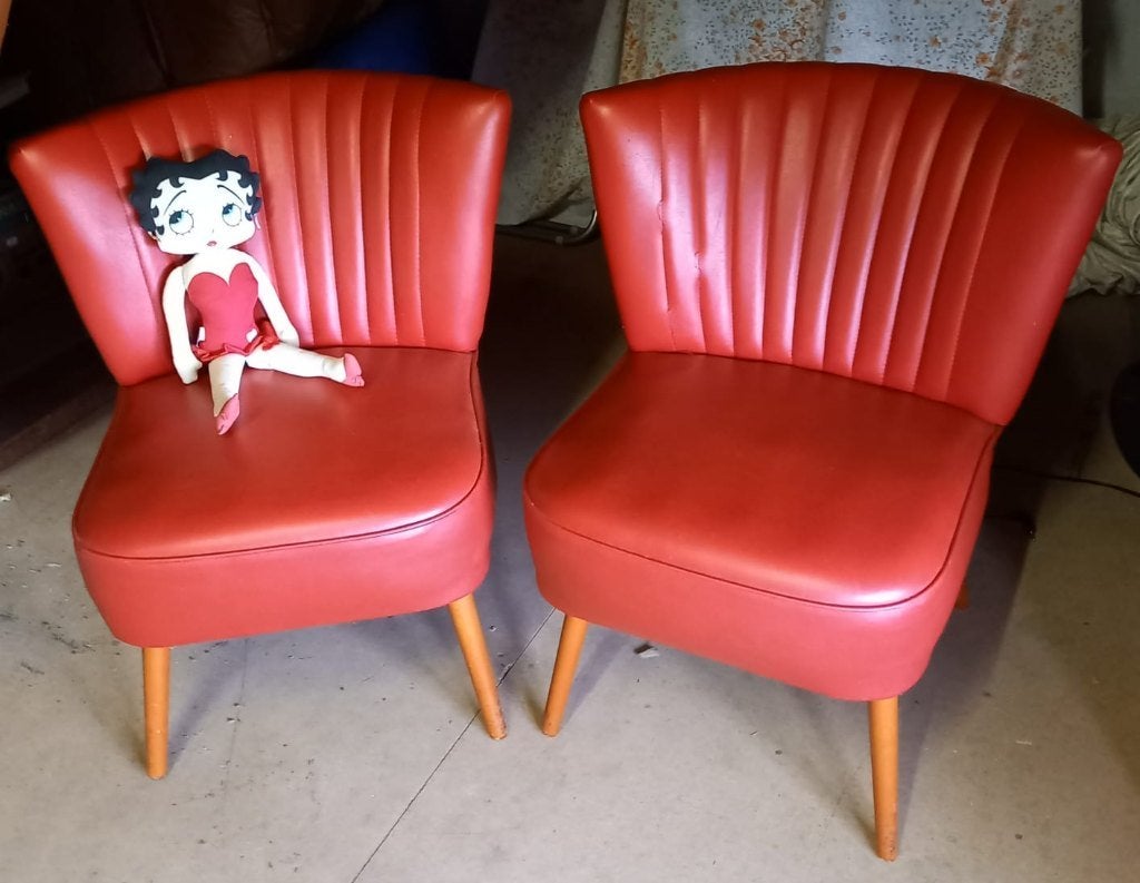 Chaises à cocktail vintage année 50-60 modèle expo 58, Moins de 75 cm, Vintage, Enlèvement, Utilisé