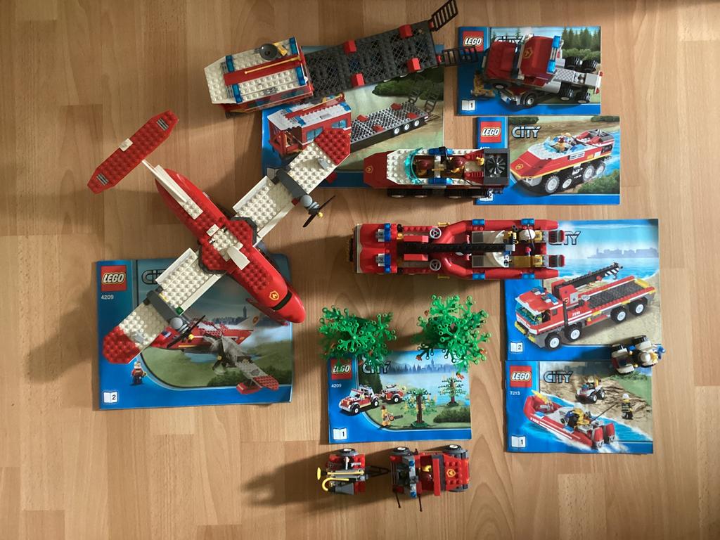 Pakket Lego Brandweer 4209 + 4430 + 7213, Ophalen of Verzenden, Complete set, Lego