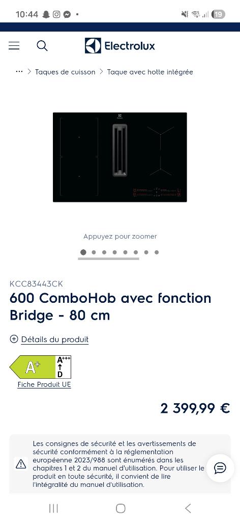 Electrolux taque hotte, Electroménager, Neuf, Classe énergétique A ou plus économe, Encastré, Enlèvement