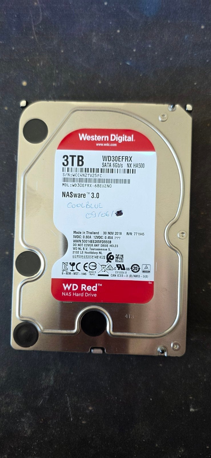 Disque wd 3 tb red, Computers en Software, Harde schijven, Ophalen