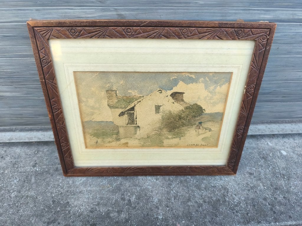 Aquarelle signe Léon de smet, Enlèvement ou Envoi, Aquarelle