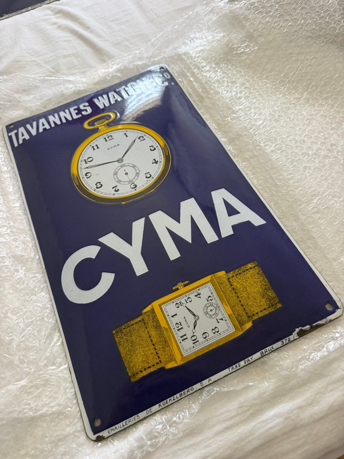 Cyma emaille, Ophalen of Verzenden, Reclamebord