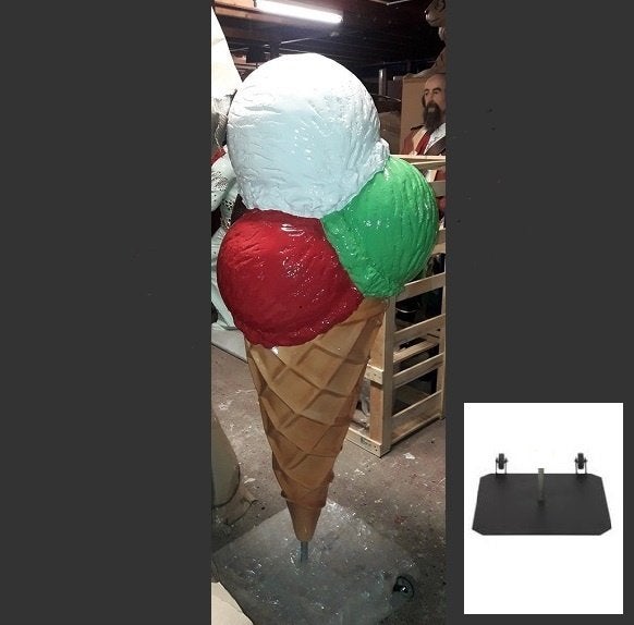 Schepijs 170 c m - 5 bol ijs polyester ijshoorn verrijdbaar, Ophalen, Nieuw