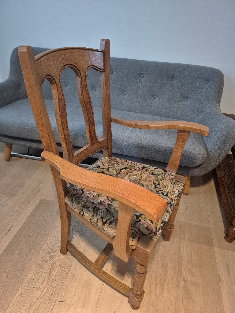 Chaise ancienne en bois avec revêtement en tissu, Autres couleurs, Klassiek, Bois, Enlèvement