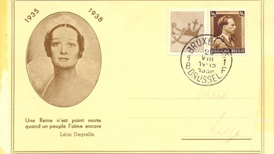 Carte hommage Reine Astrid. Timbres rares, Enlèvement ou Envoi