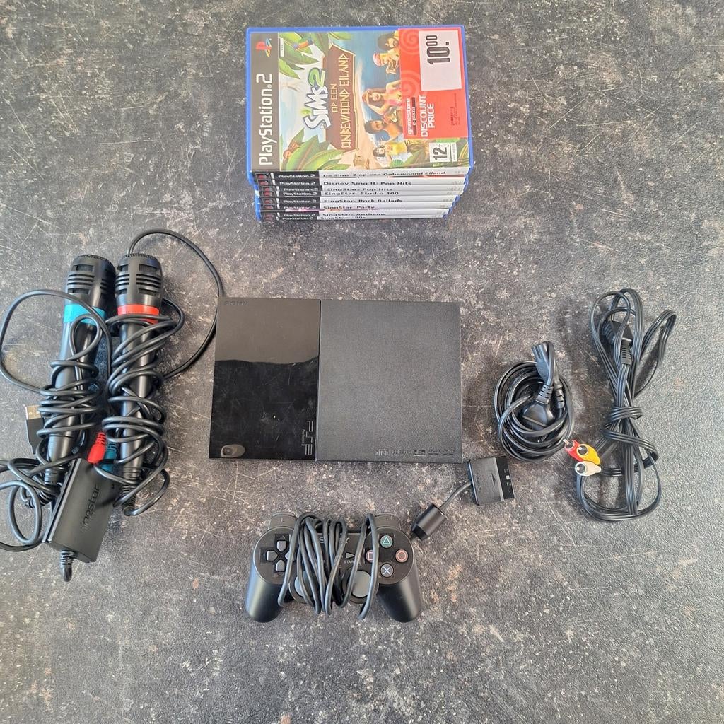 Sony PlayStation 2 Slim (SCPH-90004 PAL) — Ensemble complet, Enlèvement ou Envoi, Slim