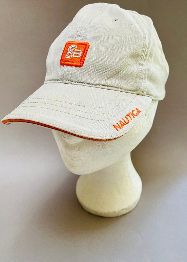 Nautica baseball cap wit/oranje – verstelbaar – 100% katoen, Nautica, Ophalen of Verzenden, Pet, 58 of 59 cm (L, 7¼ of ⅜ inch)