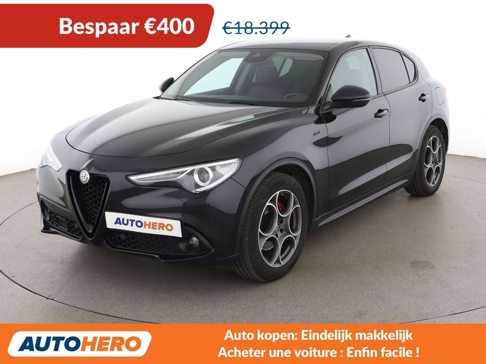 Alfa Romeo Stelvio 2.2 JTDM Sprint 2WD (automatique), Autos, Cuir, Achat, Euro 6, Noir