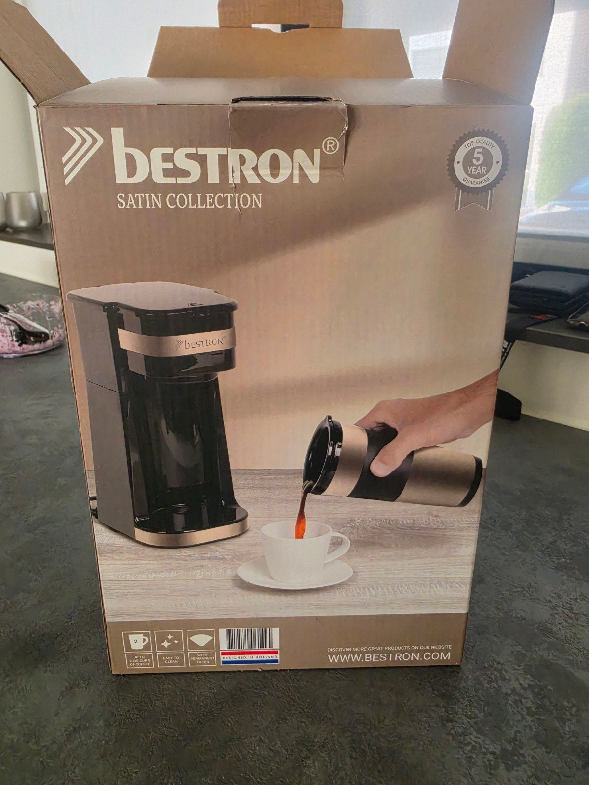 Bestron ACM112SAT, Réservoir d'eau amovible, Enlèvement ou Envoi, 2 à 4 tasses, Cafetière