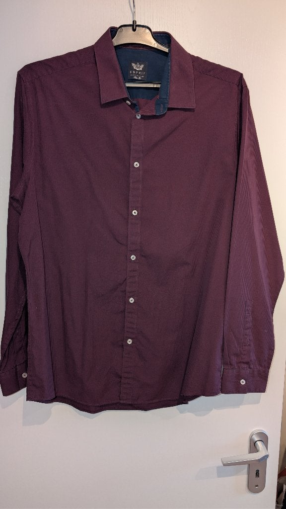 Chemise homme couleur rouge pourpre, Rouge, Tour de cou 41/42 (L), Enlèvement ou Envoi, Comme neuf