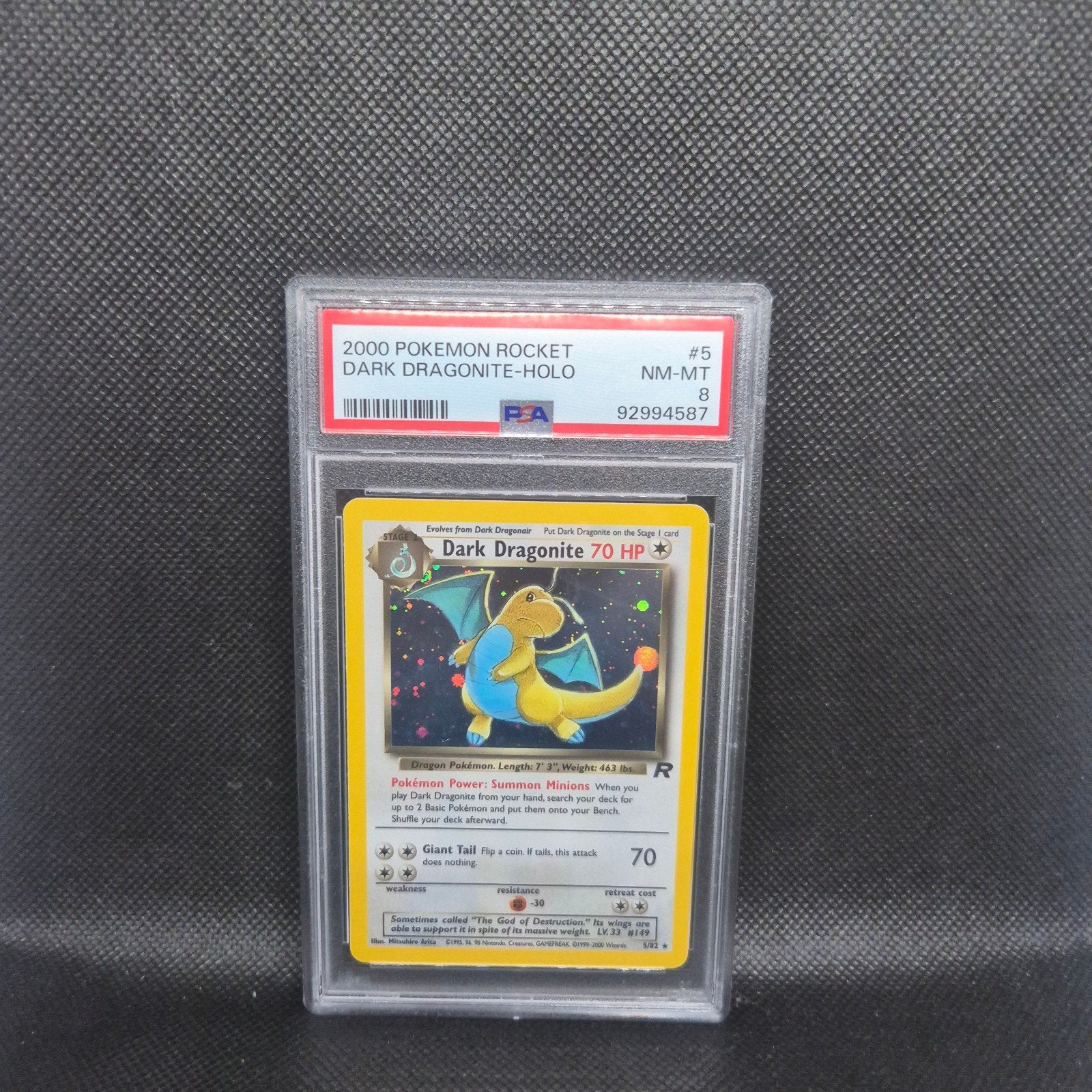 Dark Dragonite Holo Rocket PSA 8, Hobby en Vrije tijd, Verzamelkaartspellen | Pokémon, Ophalen of Verzenden