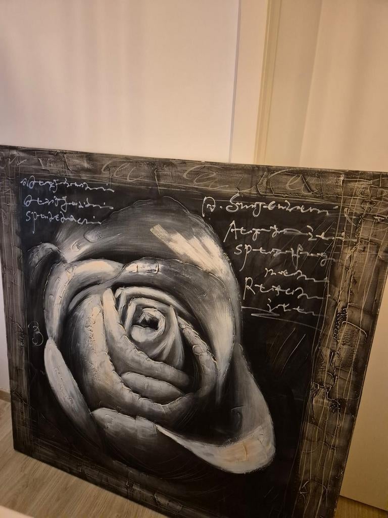 Belle peinture sur toile avec cadre en bois, Enlèvement, Utilisé, Peinture