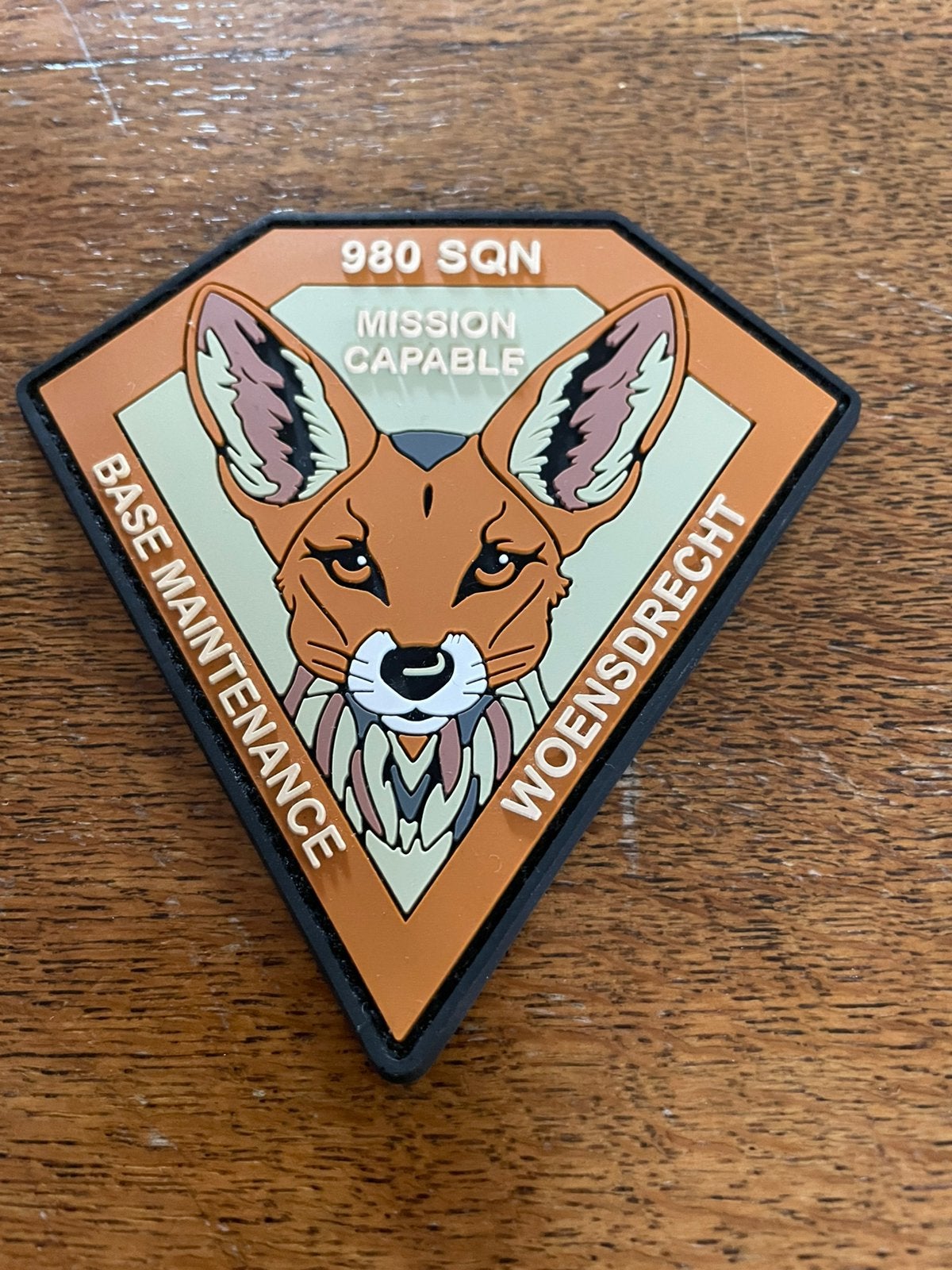 NL 980 SQN patch pvc Woensdrecht, Ophalen of Verzenden, Zo goed als nieuw, Patch, Badge of Embleem