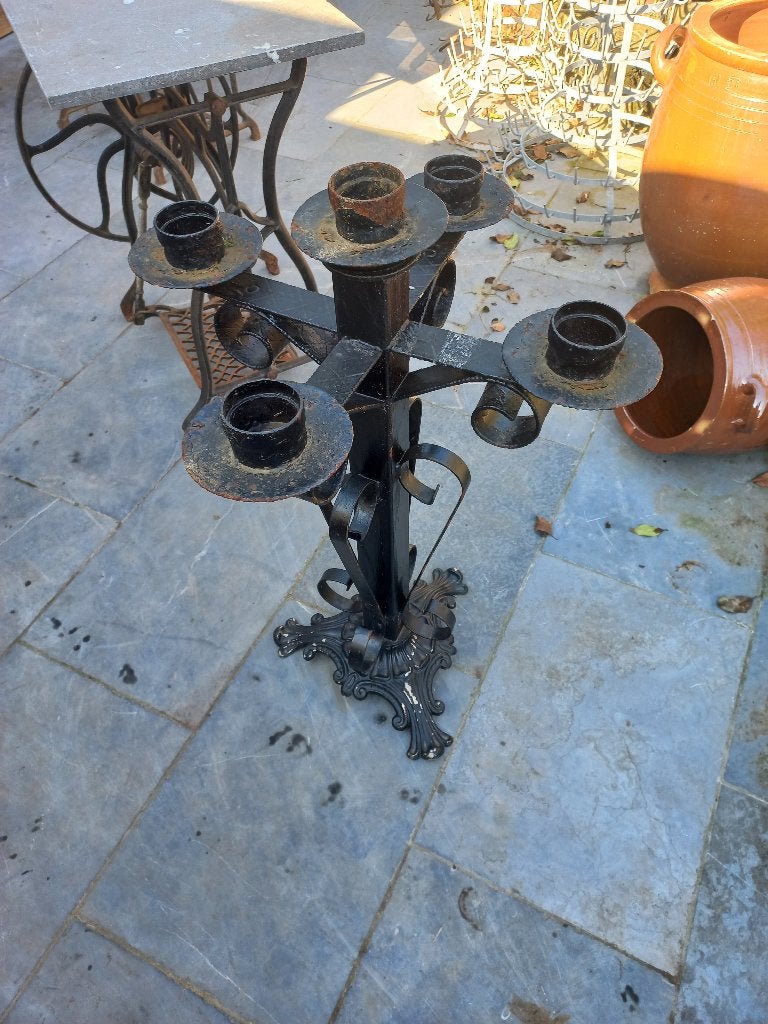 Kandelaar  aluminium  h  0.95m  decoratie  tuin, Tuin en Terras, Ophalen, Gebruikt