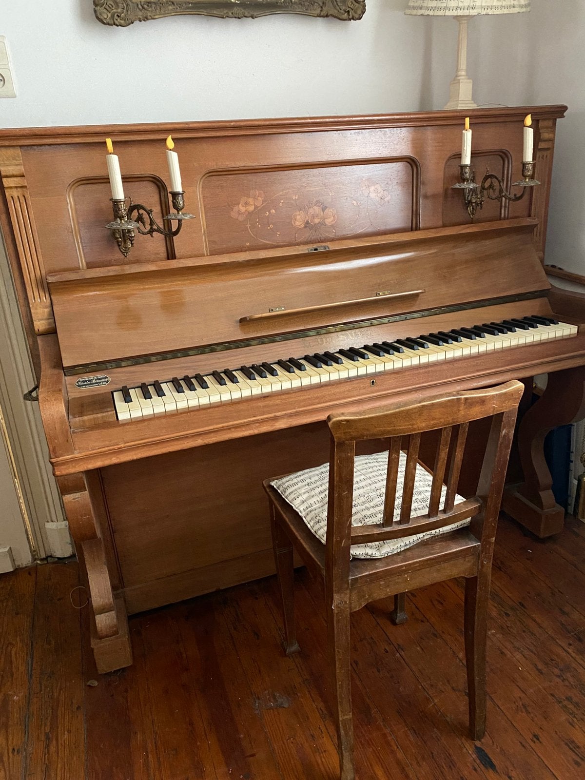 Piano L DE SMET, 150 cm breed, 135cm hoog, 66 cm diep, Musique & Instruments, Pianos, Brillant, Brun, Enlèvement, Utilisé
