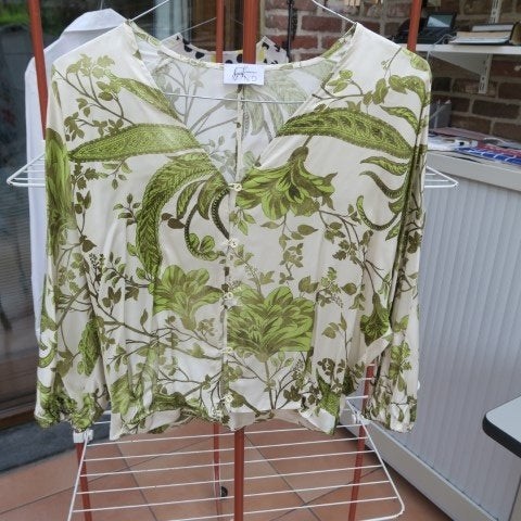 Cropped blouse nieuw bladprint Heart Mind mt 36, Kleding | Dames, Nieuw, Ophalen of Verzenden, Heart Mind, Maat 36 (S)