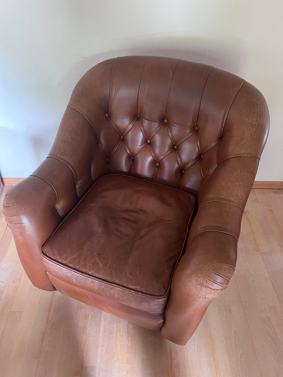 Fauteuil cuir, Laura Ashley, Enlèvement, Utilisé, Cuir