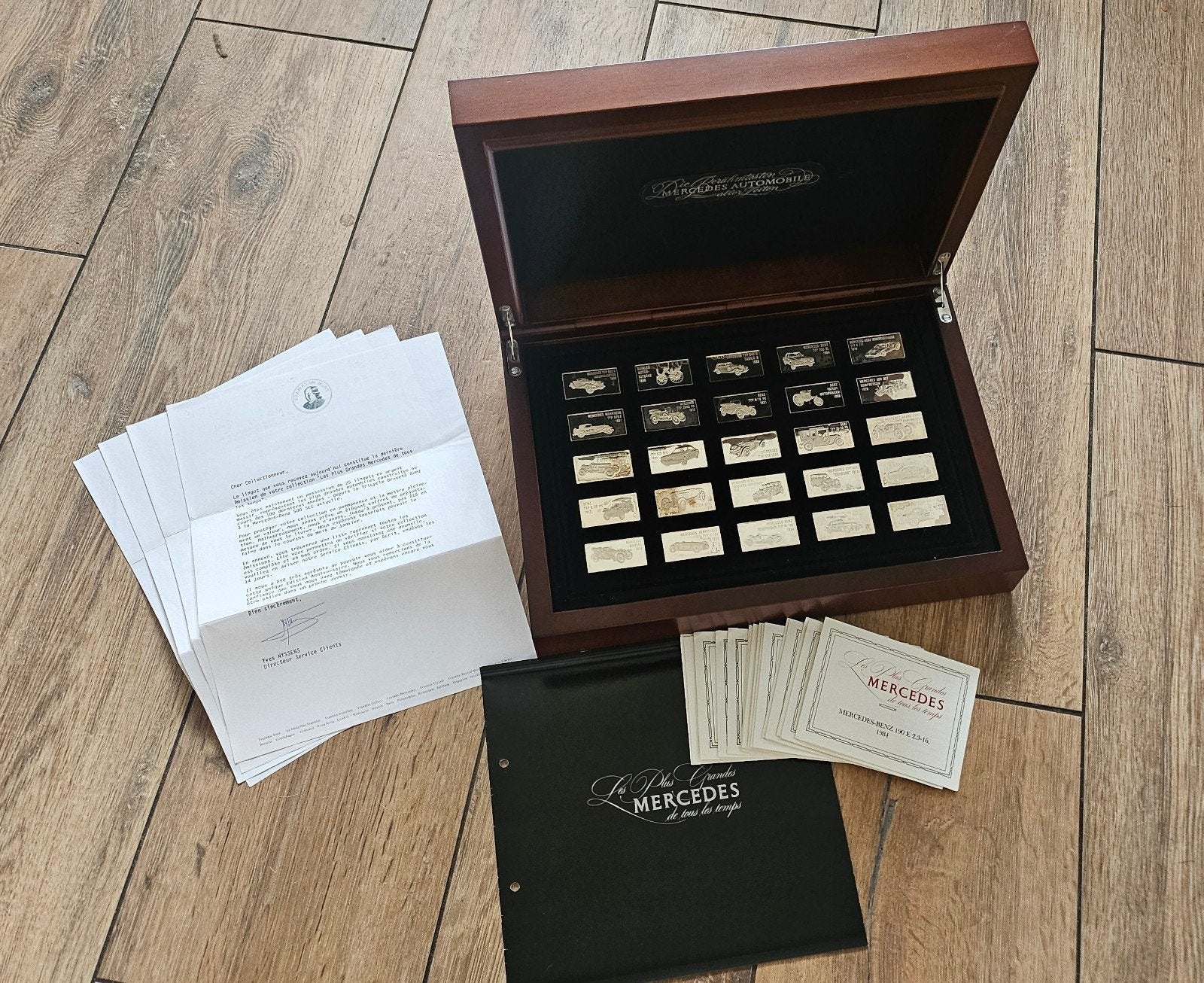 Franklin Mint Mercedes zilveren set, Antiek en Kunst, Ophalen of Verzenden, Zilver