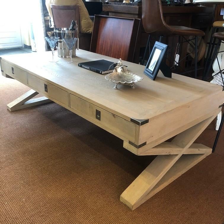 Eichholtz salontafel coffeetable rustiek eiken Wisconsin, Ophalen, Gebruikt