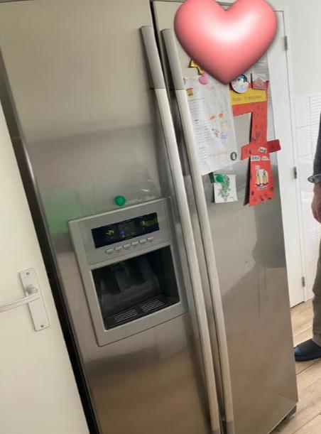Fridge Whirlpool avec congélateur et distributeur de glaçons, 160 cm ou plus, Comme neuf, Enlèvement, 60 cm ou plus