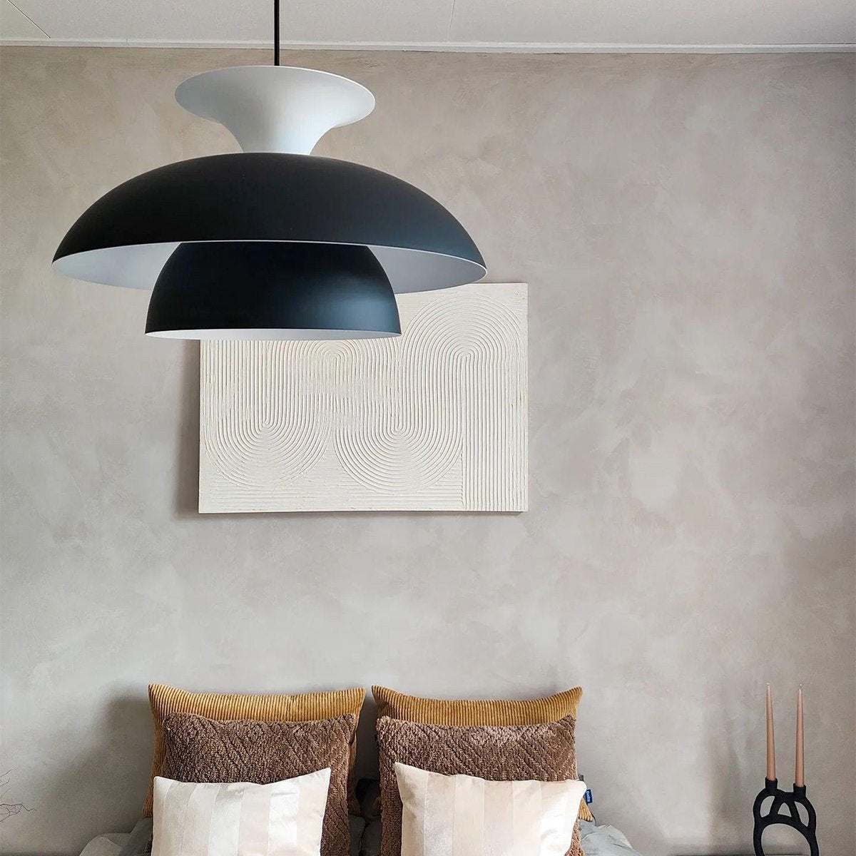 Qazqa hanglamp zwart wit, Ophalen, Gebruikt, Metaal, E27 (groot)