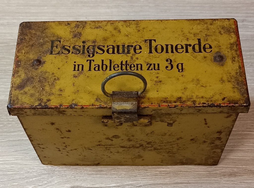 Rare boîte médicale Allemande Essigsaure Tonerde (vide) ww2, Collections, Envoi, Armée de terre, Autres types