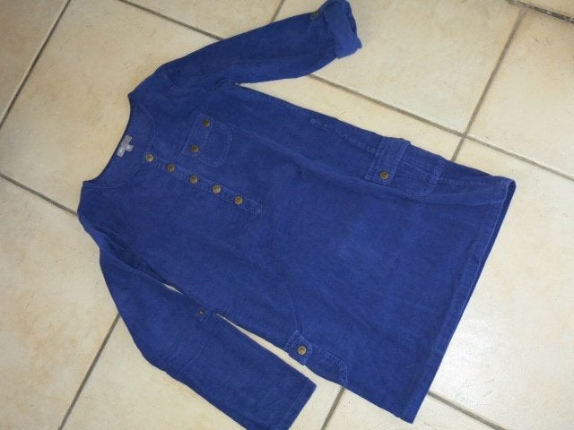 Een blauw fluweel kleedje, maat 146-152, Ophalen, Meisje, Jurk of Rok