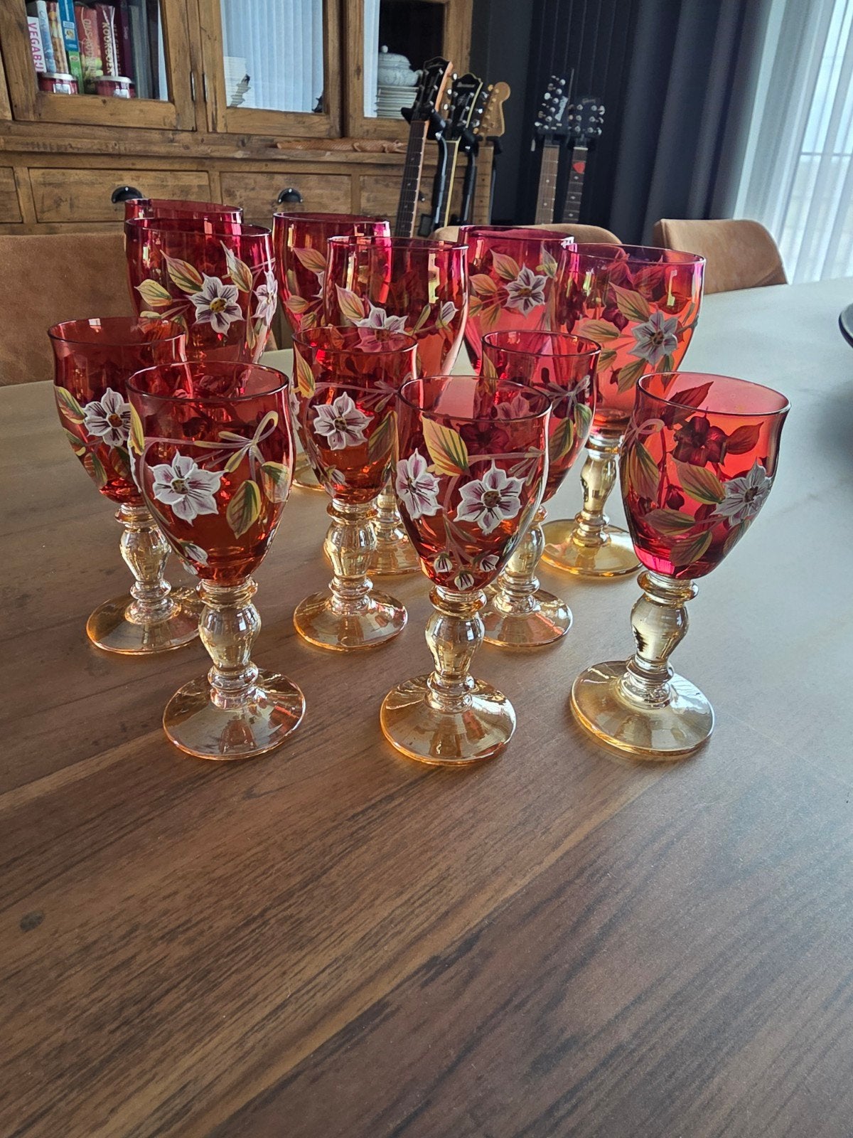 12 delig wijn / likeurglazen, Antiek en Kunst, Ophalen