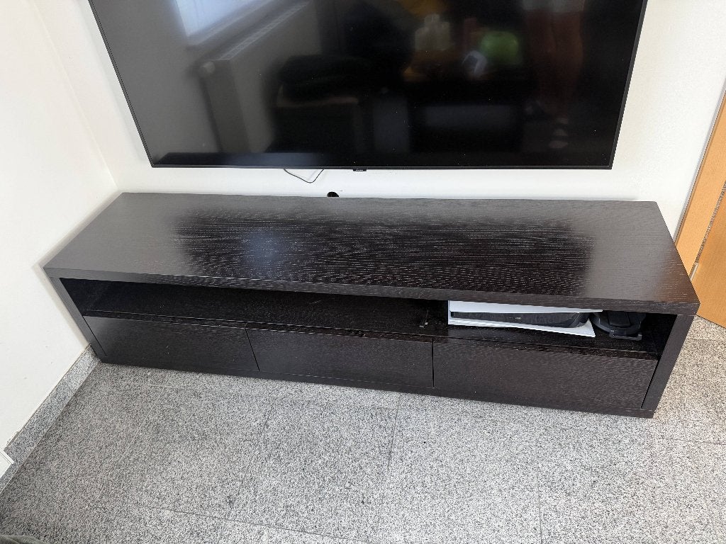 TV Meubel Zwart, Ophalen, 150 tot 200 cm, Zo goed als nieuw, Minder dan 100 cm