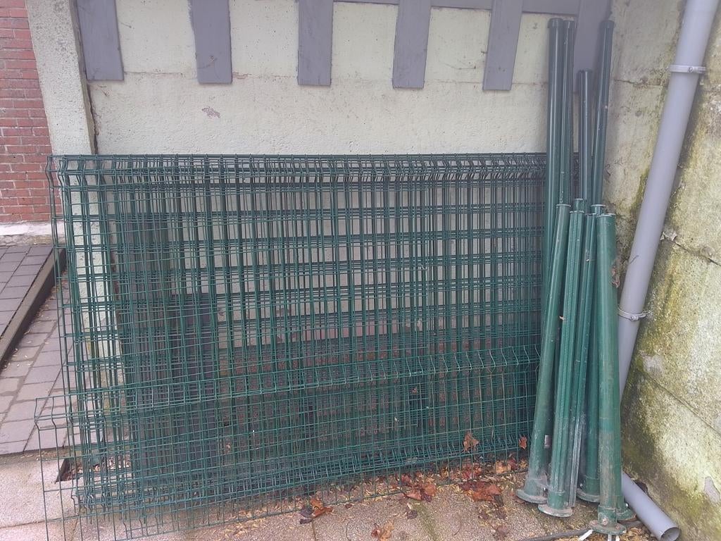 Giardino panelen en palen, Enlèvement, Utilisé, Fer, Clôture en treillis métallique simple