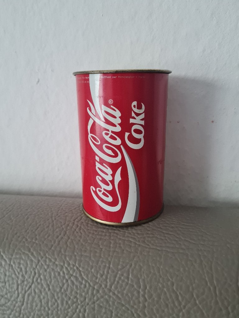vintage spaarpot in blik Coca Cola, Verzamelen, Ophalen of Verzenden