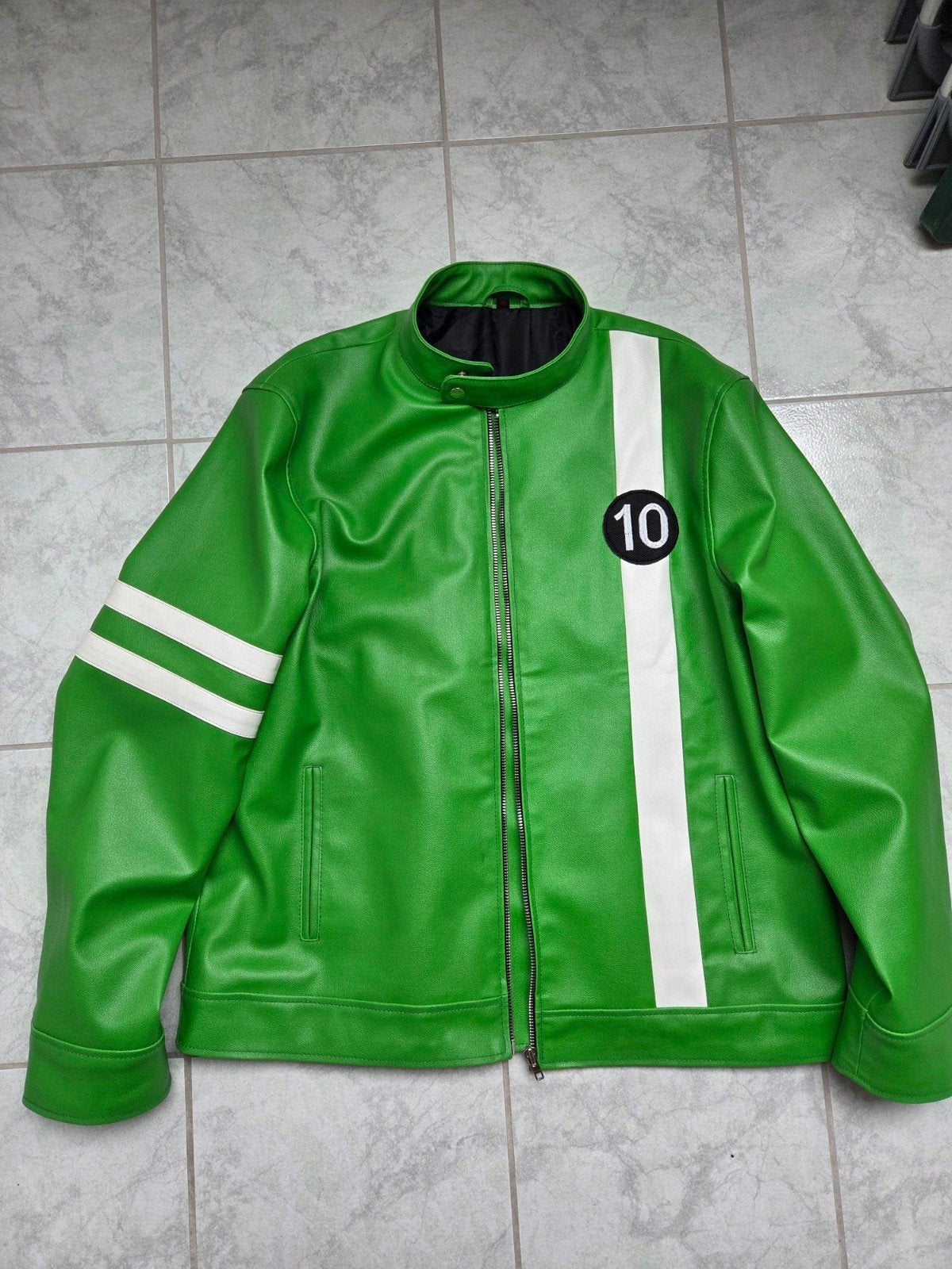 Ben 10 Leren Jas, Kleding | Heren, Jassen | Zomer, Ophalen of Verzenden, Nieuw, Overige maten, Groen