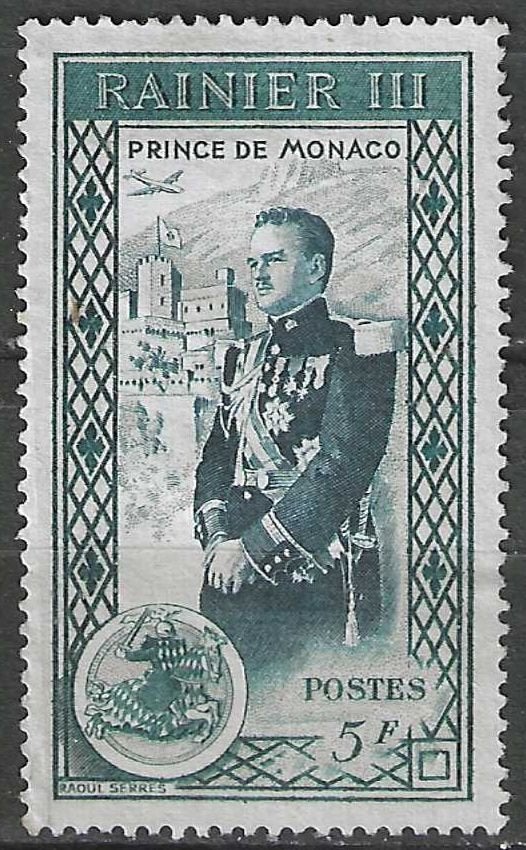 Monaco 1950 - Yvert 341 - Prins Rainier III  (ZG), Postzegels en Munten, Verzenden, Monaco, Postfris