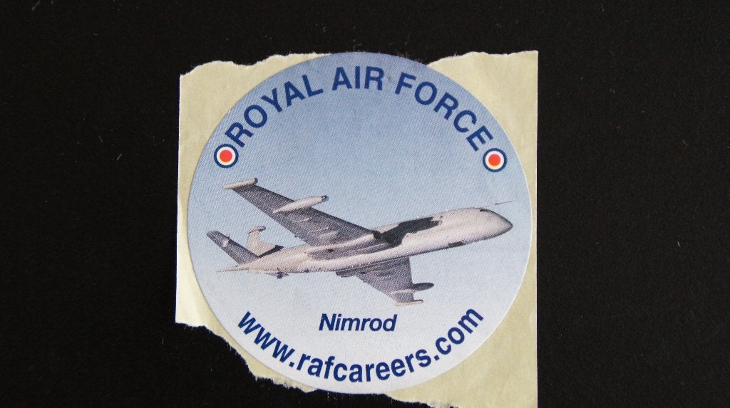 Autocollant Royal Air Force RAF avec image de l'avion Nimrod, Enlèvement ou Envoi, Comme neuf, Autres types