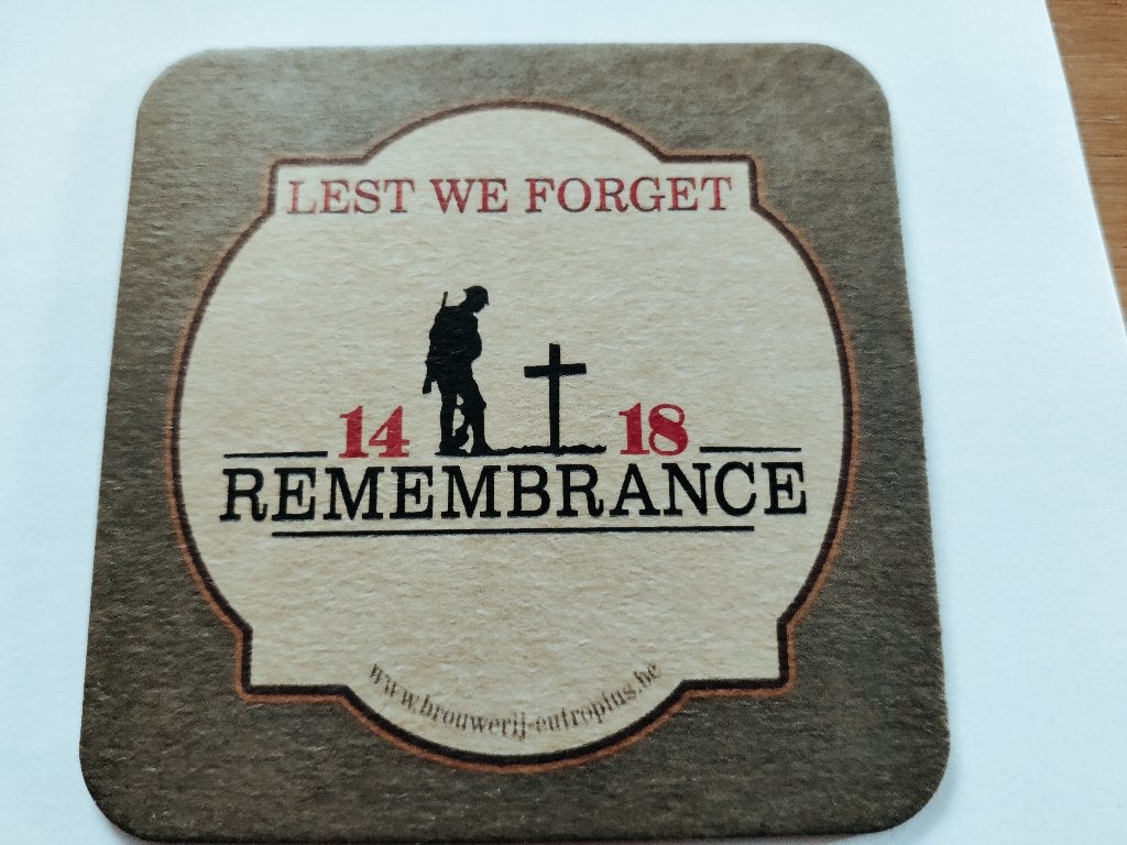 Bierviltje Remembrance (brouwerij Eutropius Heule), Ophalen of Verzenden, Zo goed als nieuw, Viltje(s), Overige merken