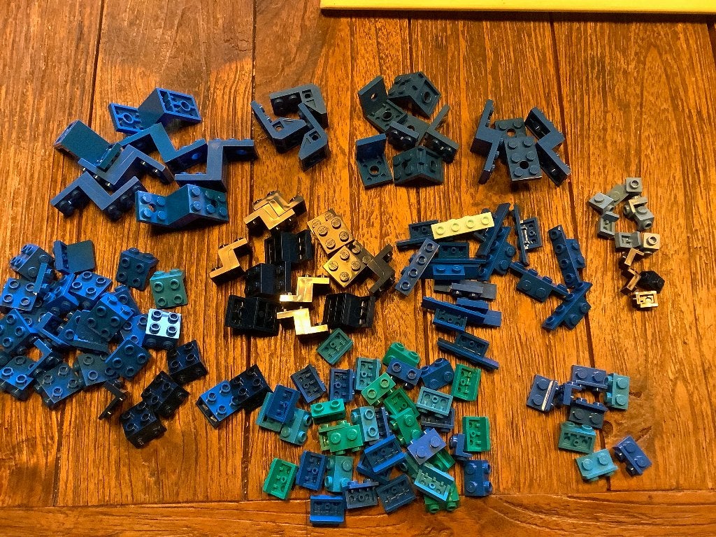 Lego blauwe brackets 130 st / 249-8, Kinderen en Baby's, Ophalen of Verzenden, Zo goed als nieuw, Losse stenen, Lego