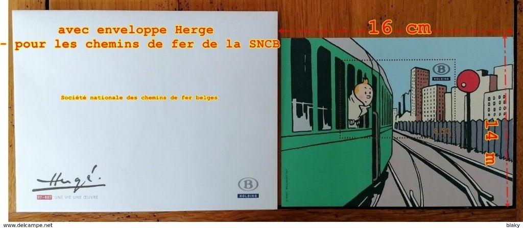 2007 TINTIN J AIME LE TRAIN enveloppe SNCB, Enlèvement ou Envoi, Tintin