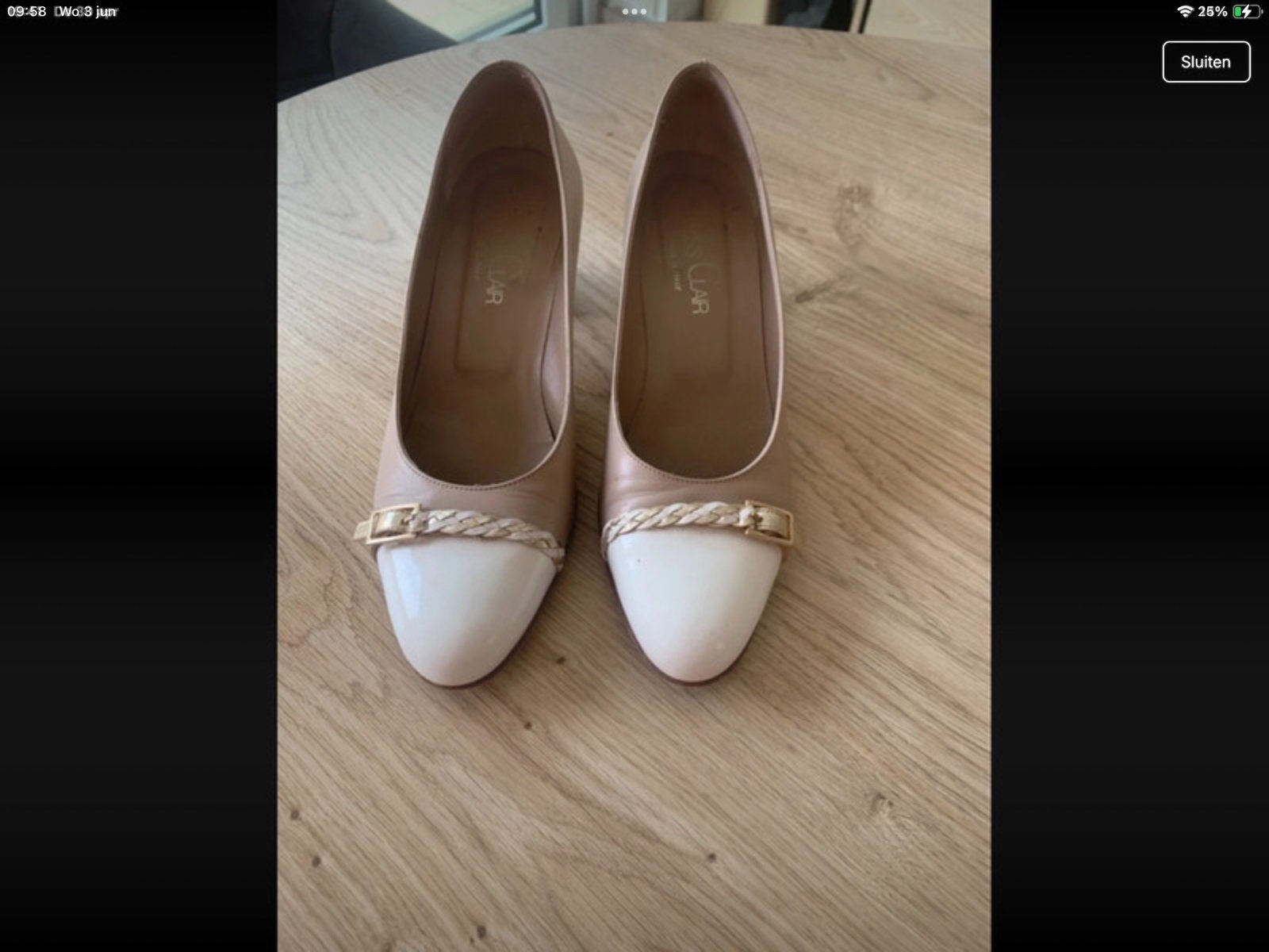 pumps beige/wit, Ophalen of Verzenden, Zo goed als nieuw, Wit, Pumps