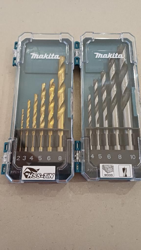 Kit duo de forets à bois/métal Makita HSS-Tin New, Neuf, 600 watts ou plus, Enlèvement ou Envoi, Vitesse variable