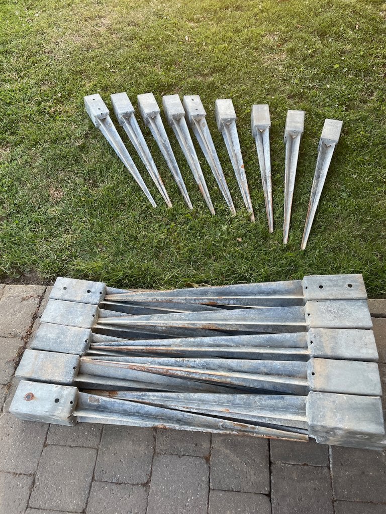 24 Paalhouders 7x7, Tuin en Terras, Palen, Balken en Planken, Ophalen, Gebruikt, Overige typen