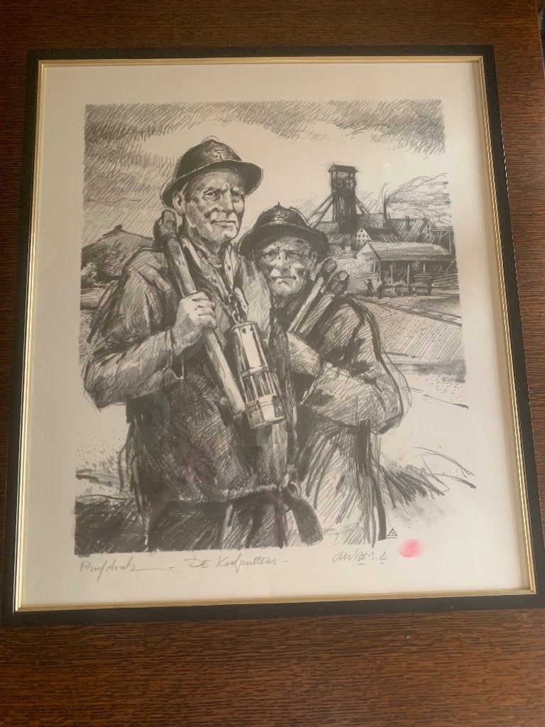 De Koolputters - Antoon (Jef Gastmans), Antiek en Kunst, Kunst | Schilderijen | Klassiek, Ophalen, Portret of Personen, Tekening