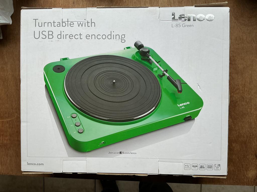 Lenco L-85 Green platenspeler (nieuw in doos), Enlèvement ou Envoi, Comme neuf, Tourne-disque, Connexion USB