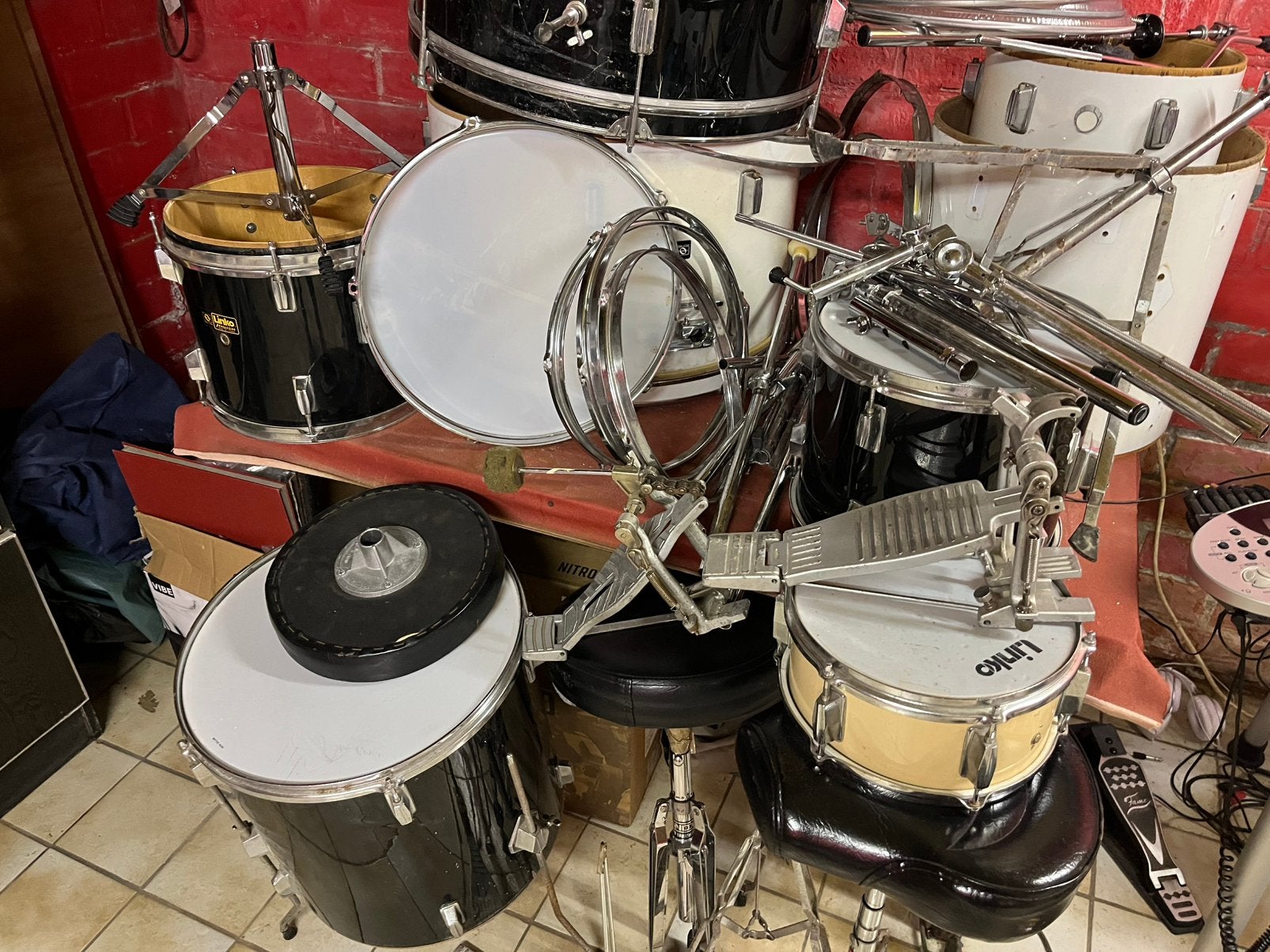 Lot drumstelonderdelen, Muziek en Instrumenten, Ophalen, Gebruikt, Overige merken