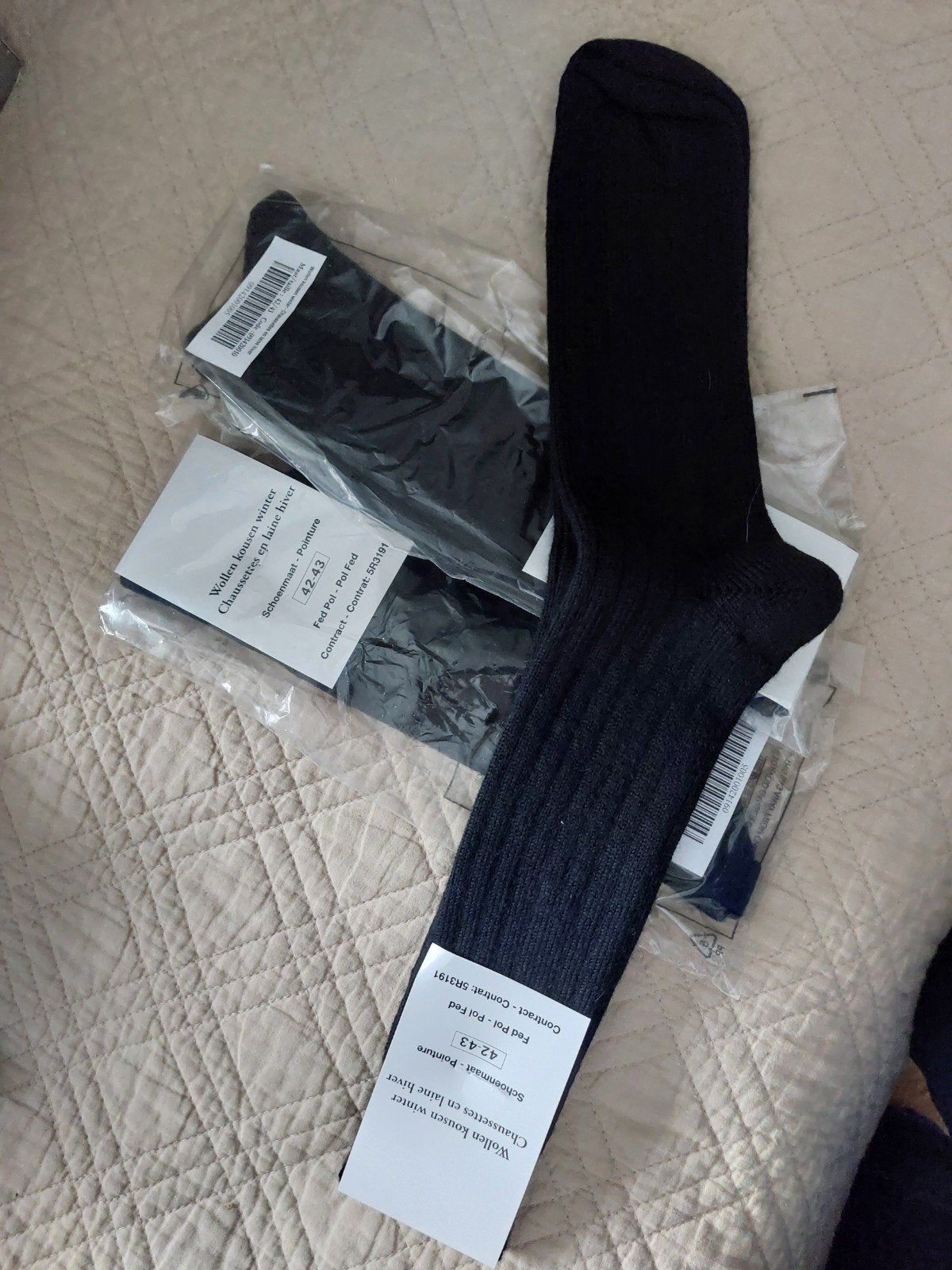3 paar zwarte wollen kousen maat 42-43, Vêtements | Hommes, Chaussettes & Bas, Neuf, Taille 39 à 42, Noir, Onbekend