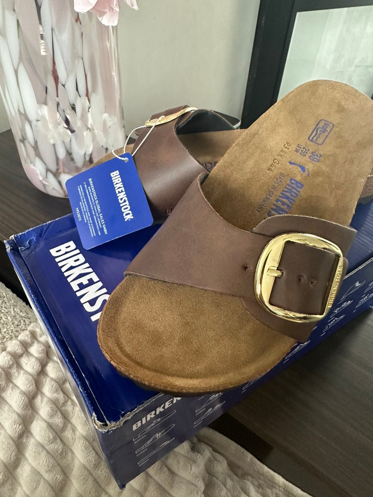 Birckenstock Madrid big buckle bruin leder, Enlèvement ou Envoi, Neuf, Brun