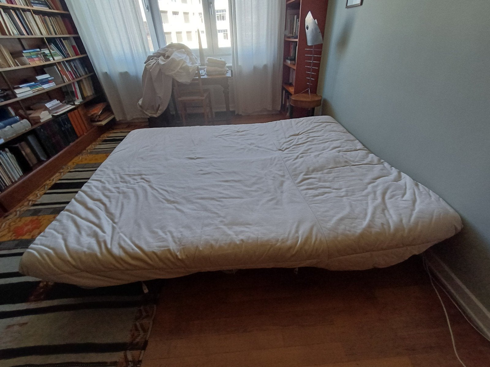canapé lit Gratuit, 160 très bon état sauf le caoutchouc des, Ophalen, Gebruikt, Beige, Tweepersoons