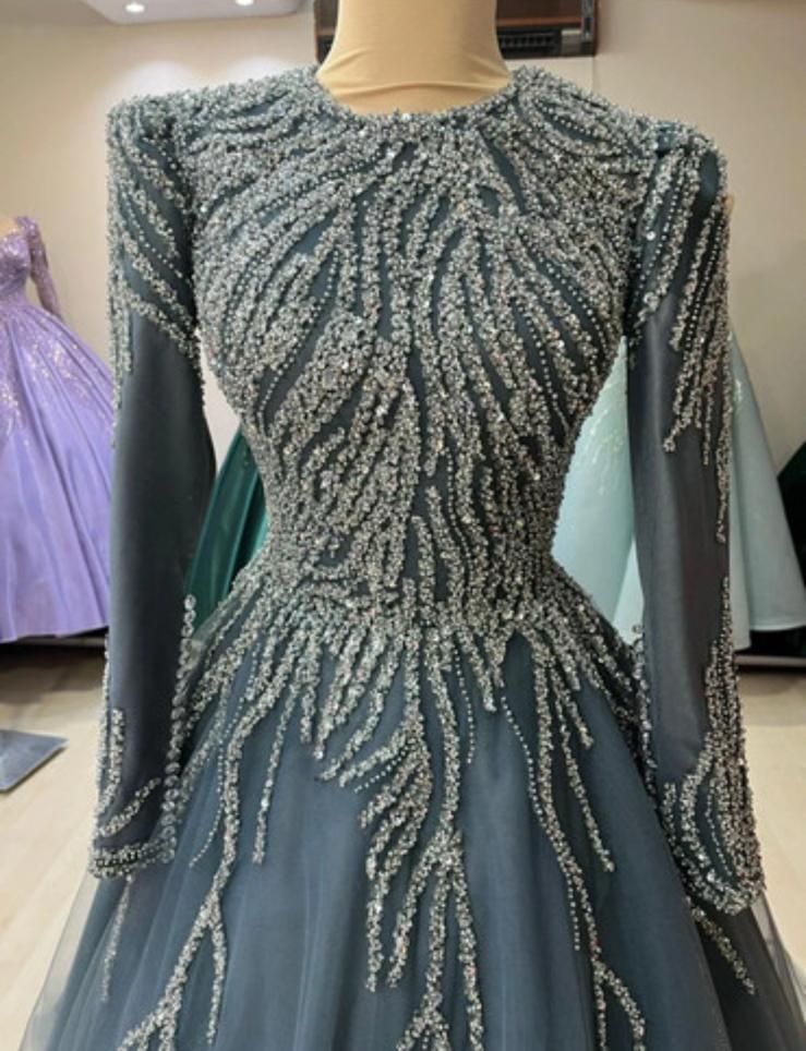 Lange feestjurk nooit gebruikt, donker tourquoise, Kleding | Dames, Maat 38/40 (M), Overige typen, Overige kleuren, Nieuw